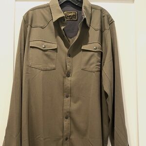 Howler Brothers NEW Stockman Stretch Snapshirt Olive SZ L